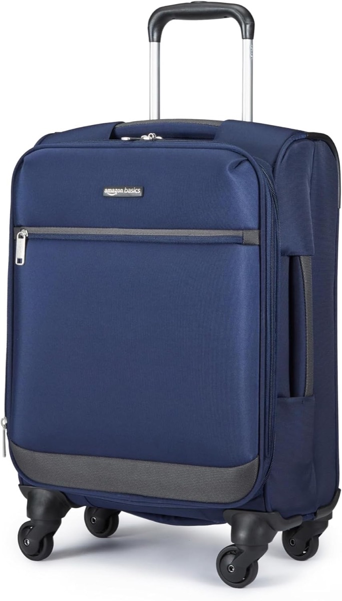 Amazon Basics 18" Medium Carry-On Softside Suitcase, carry-on suitcase, 20.87 by 14.57 by 9.06 inches