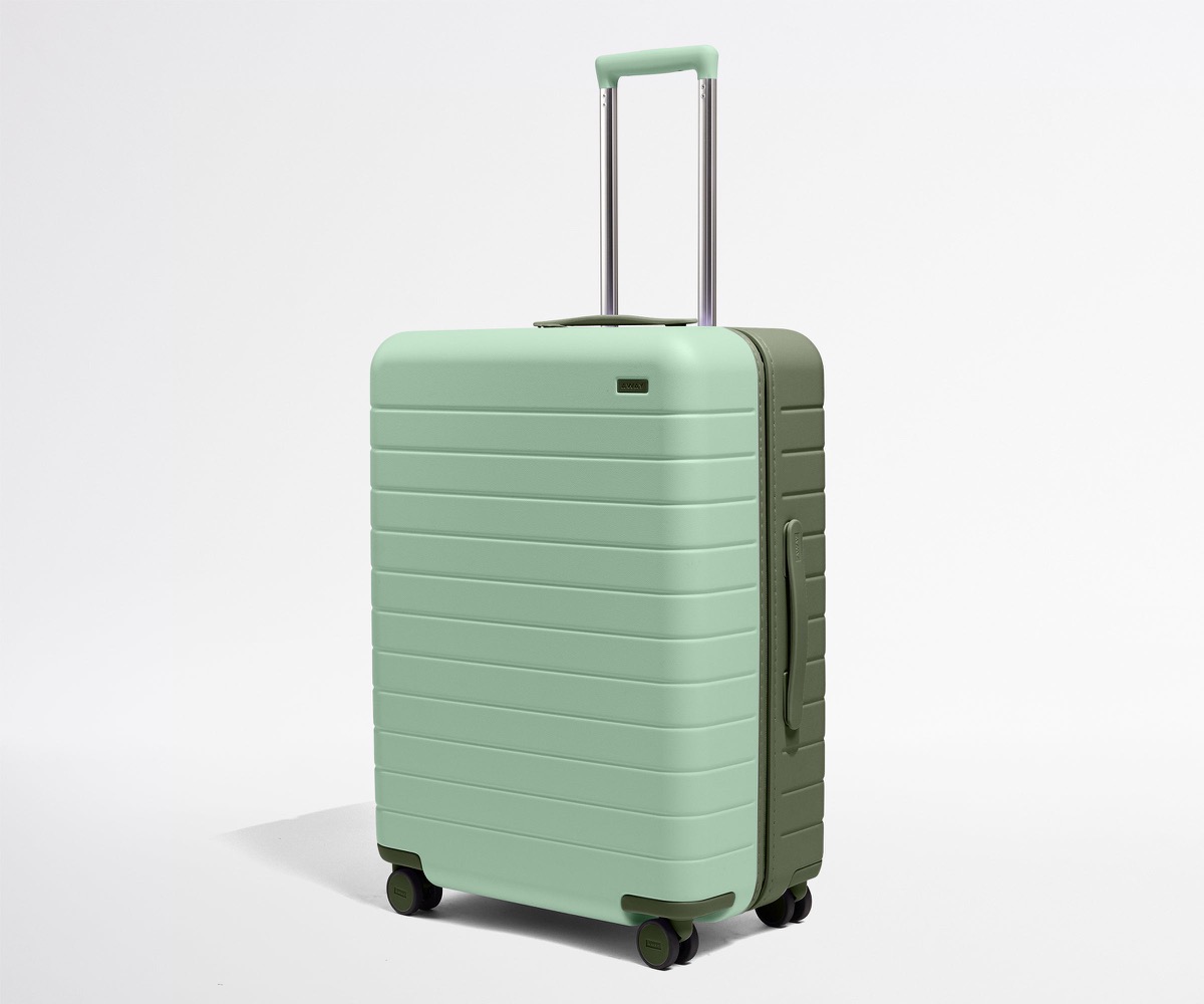 Away The Medium, checked suitcase, 26 by 18.5 by 11 inches