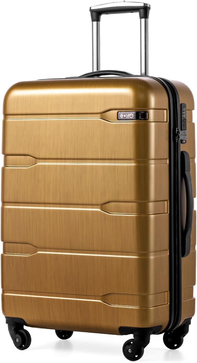 Coolife Hardside Spinner Luggage, 20" Carry-On, carry-on suitcase, 21 by 15 by 8.5 inches