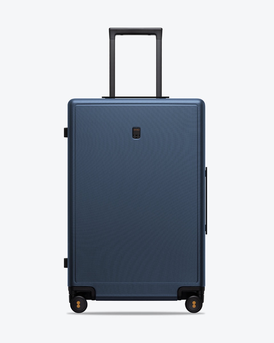 Level8 Luminous Textured 24" Checked, checked suitcase, 26 by 17.5 by 10.4 inches