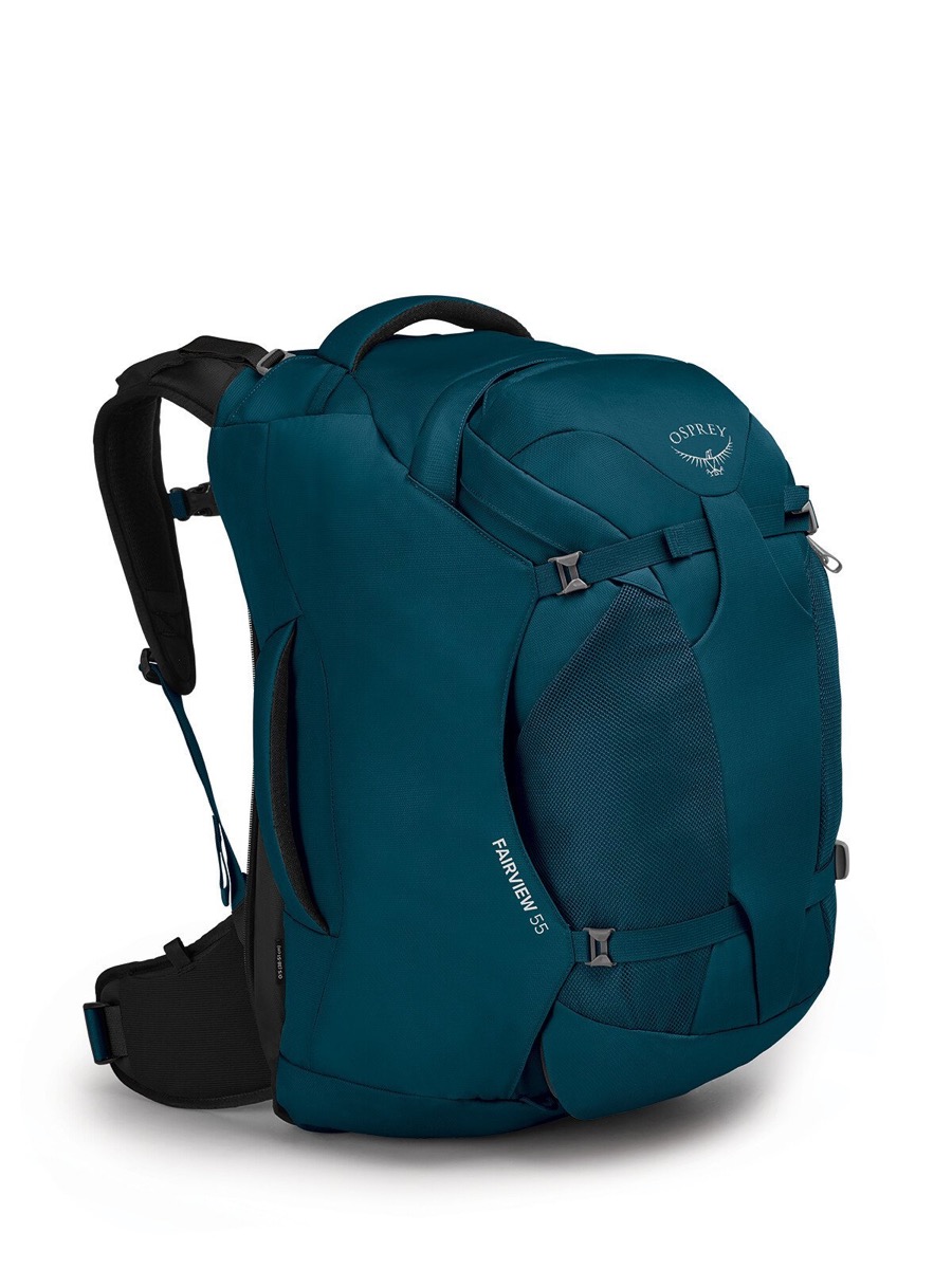 Osprey Fairview 55 Travel Pack, carry-on suitcase, 22 by 14 by 9 inches