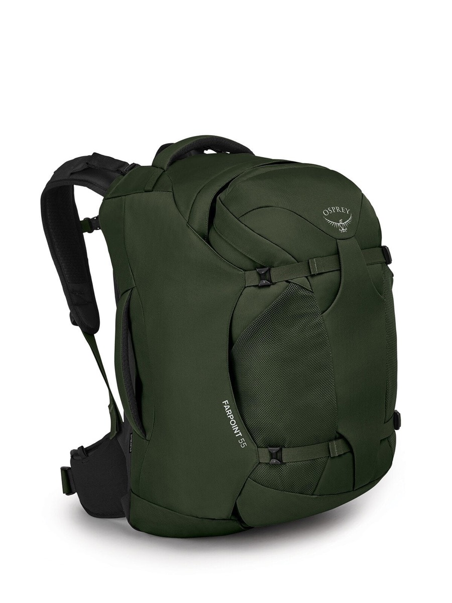 Osprey Farpoint 55 Travel Pack, carry-on suitcase, 22 by 14 by 9 inches