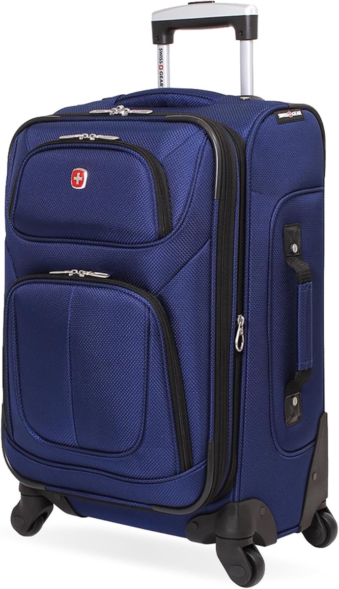 SwissGear Sion Carry-On Spinner, 22.75 Inch, carry-on suitcase, 22.75 by 14.25 by 10.25 inches